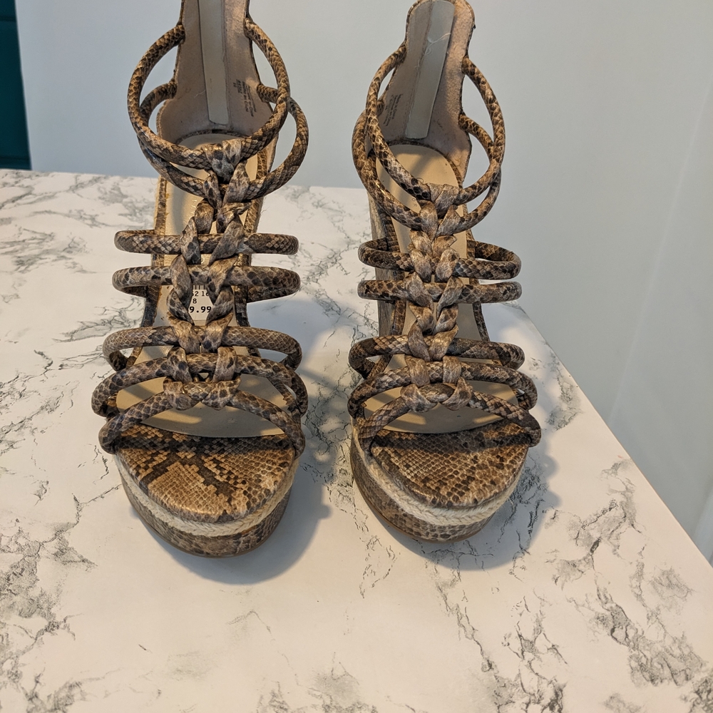 Women's Snakeskin Strappy Heels